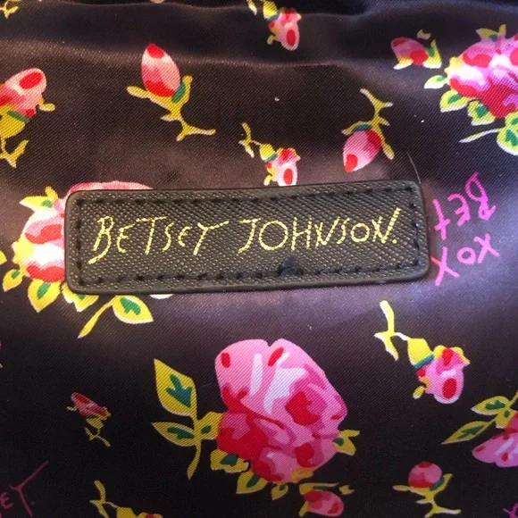 Betsey Johnson Black and White Heart Embellished Backpack - Picture 7 of 12